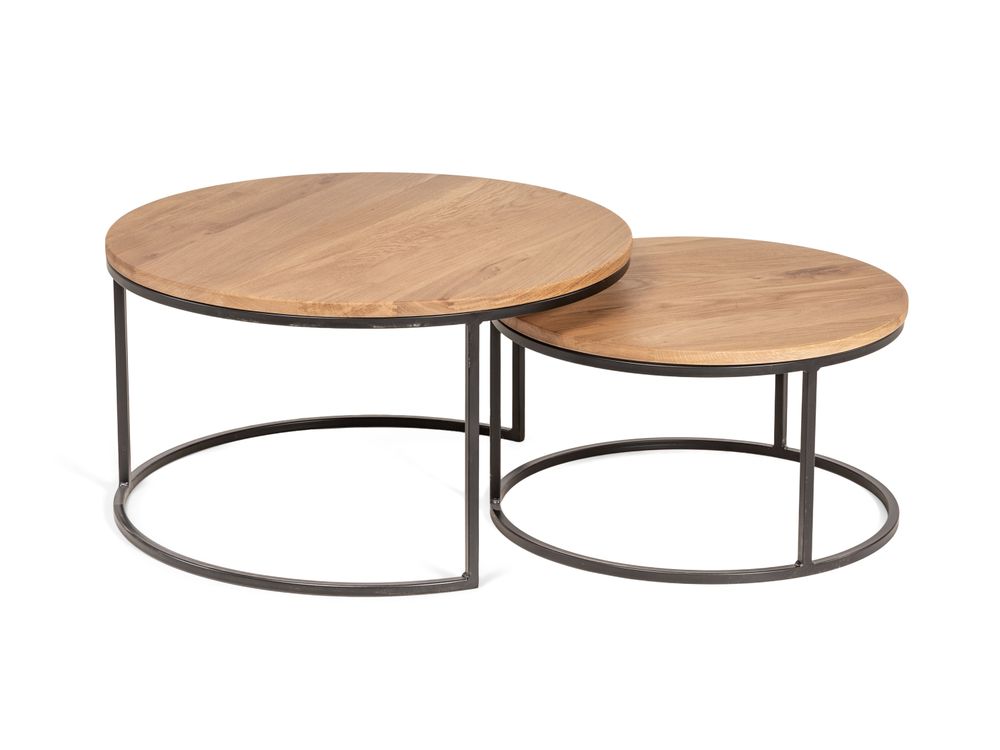 Set van 2 bijzettafel GLASGOW - Sand Brown FDF-18-000039