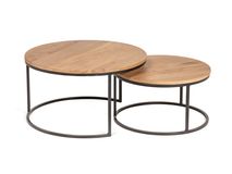 Set van 2 bijzettafel GLASGOW - Sand Brown FDF-18-000039