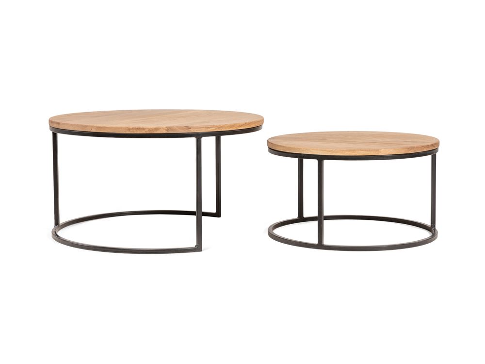 Set van 2 bijzettafel GLASGOW - Sand Brown FDF-18-000039