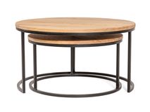 Set van 2 bijzettafel GLASGOW - Sand Brown FDF-18-000039