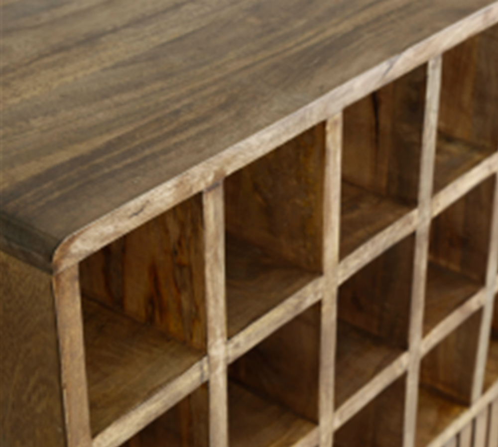 Wijnkast TWEAK - Massief Mango zandkleur ZLS 2398-16ZA