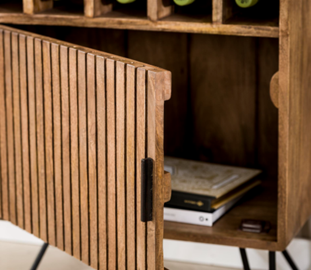 Wijnkast TWEAK - Massief Mango zandkleur ZLS 2398-16ZA