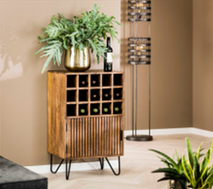 Wijnkast TWEAK - Massief Mango zandkleur ZLS 2398-16ZA