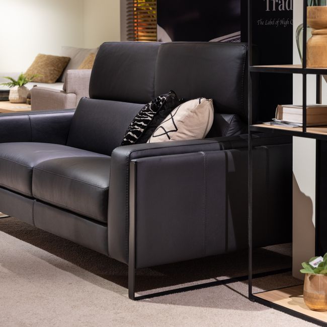2-zit zetel PIER - Leder zwart