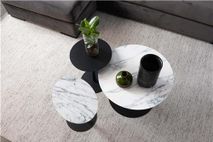 Bijzettafel SNOW - Wit marmer rond ZVR 2300151