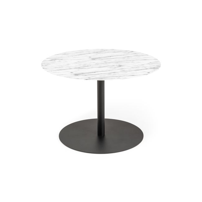 Bijzettafel SNOW - Wit marmer rond
