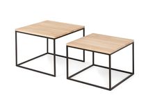 Set van 2 salontafels GLASGOW - Smoked oak FDF-18-000014