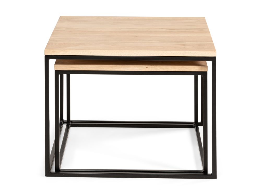 Set van 2 salontafels GLASGOW - Smoked oak FDF-18-000014