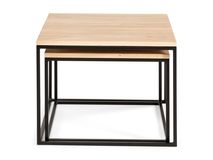 Set van 2 salontafels GLASGOW - Smoked oak FDF-18-000014