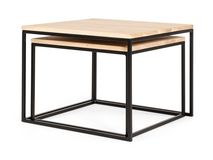 Set van 2 salontafels GLASGOW - Smoked oak FDF-18-000014