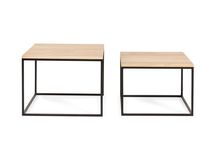 Set van 2 salontafels GLASGOW - Smoked oak FDF-18-000014