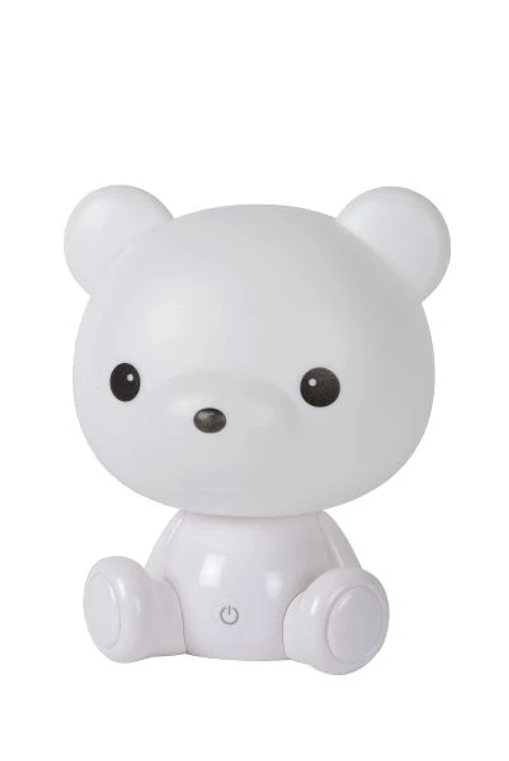 Witte tafellamp DODO BEAR van kunststof met geïntegreerde LED-verlichting.