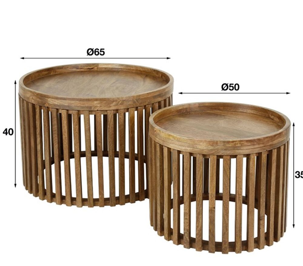 Set van 2 salontafels TWEAK - Mango ZLS 2394-16ZA