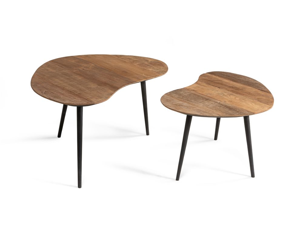 Salontafel set ORGANUS - Gerecycleerd teakhout DTP HI 301180