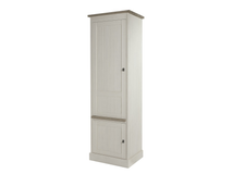Wandkast smal YORK, lichtbeige lariks met bruingrijze accenten.