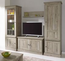 Wandkast smal YORK - Lariks & Crystal Oak Beig MBR-1-000011