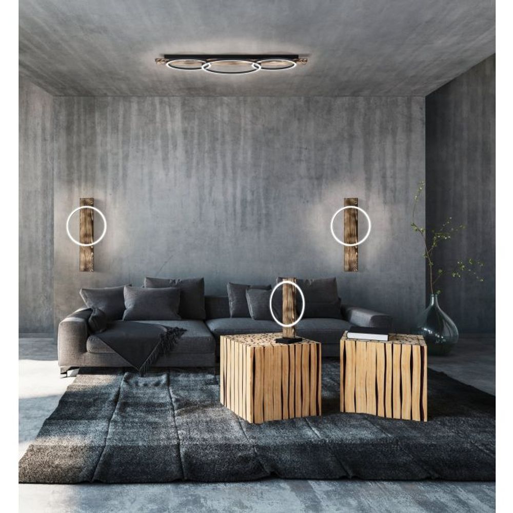 Wandlamp BOYAL - Zwart/Bruin EGL 99353