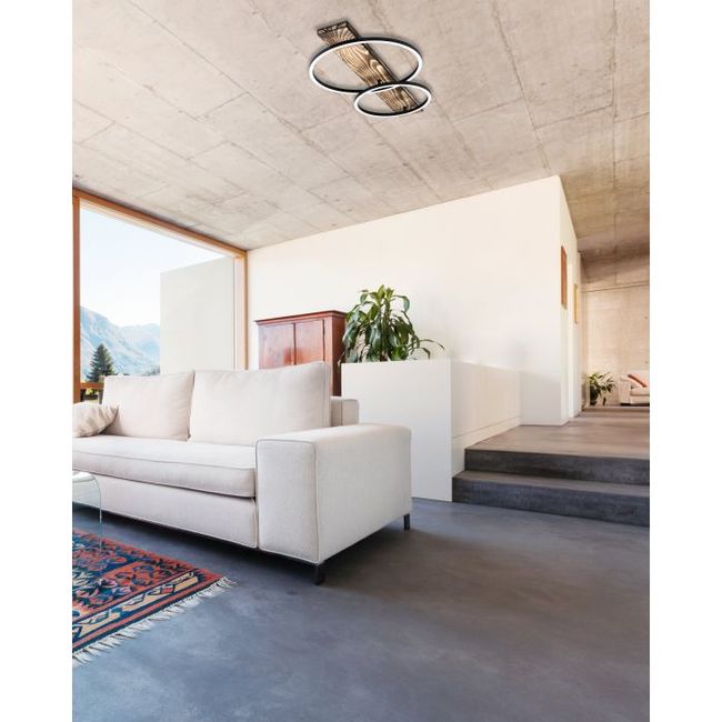 Plafondlamp BOYAL - Zwart/Bruin