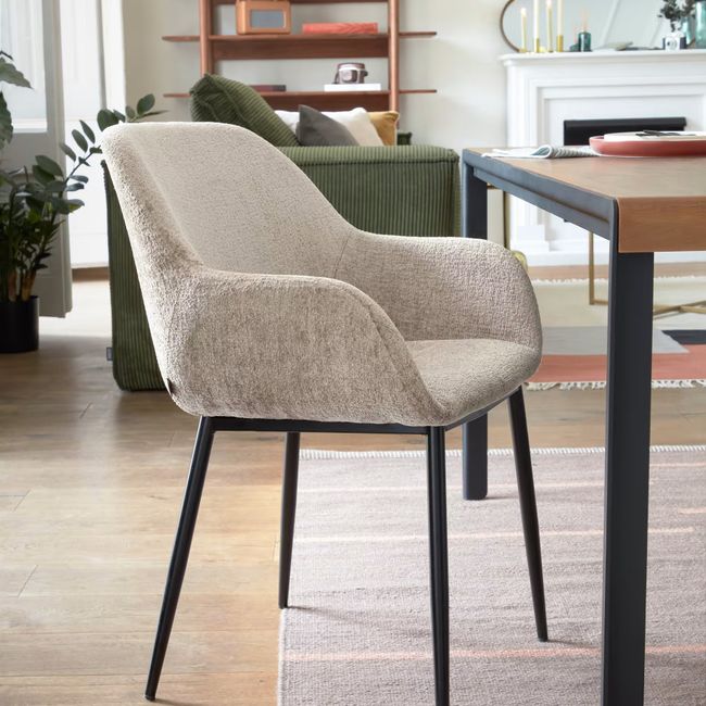 Armstoel KONNA - Beige chenille