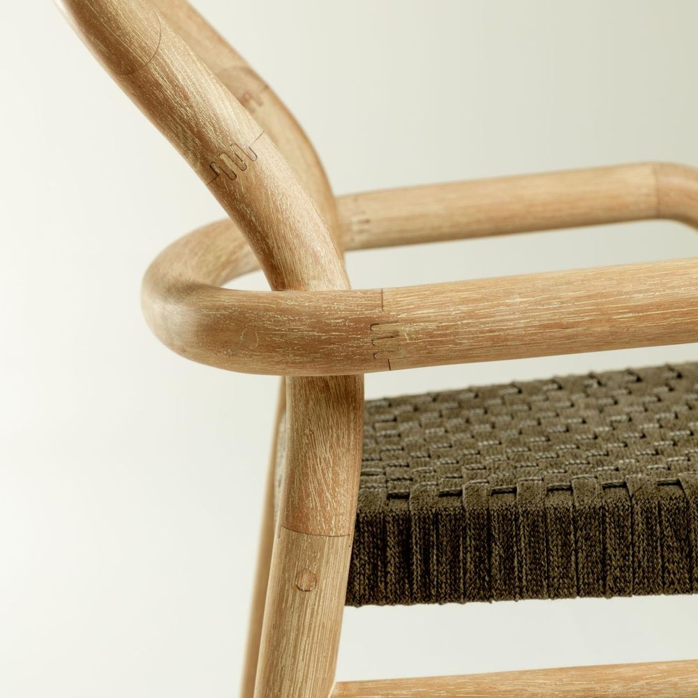 Barstoel SHERYL - Massief eucalyptus/groen KAV CC5080J03