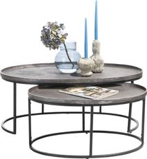 Set van 2 salontafels BELFAST - Zilver HEH 46530-AAZ