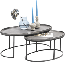 Set van 2 salontafels BELFAST - Zilver HEH 46530-AAZ