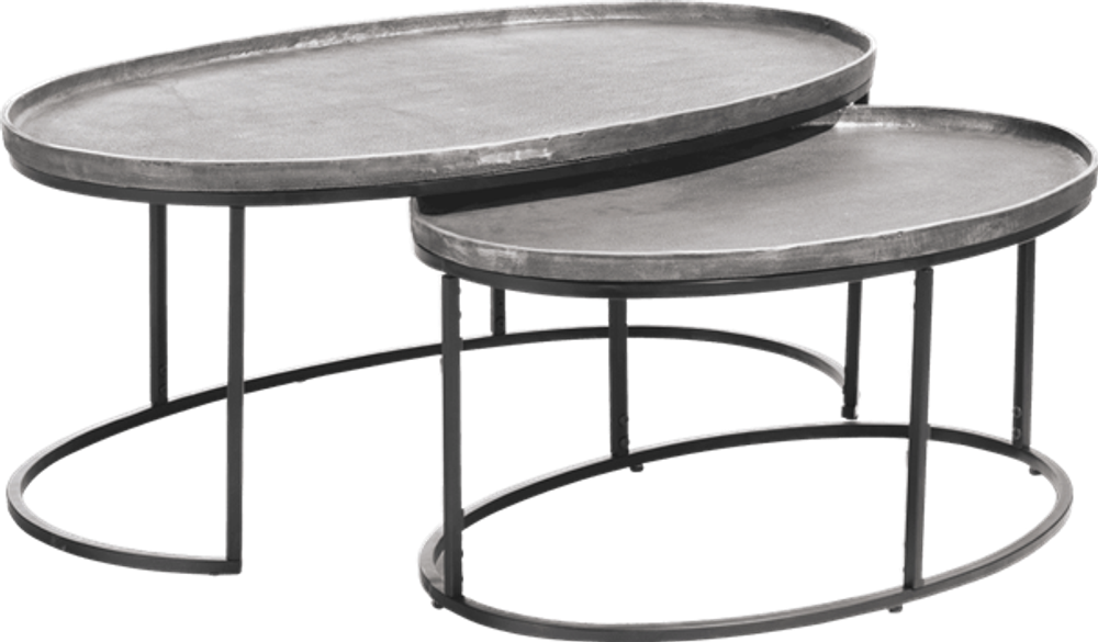Set van 2 salontafels BELFAST - Zilver HEH 46530-AAZ