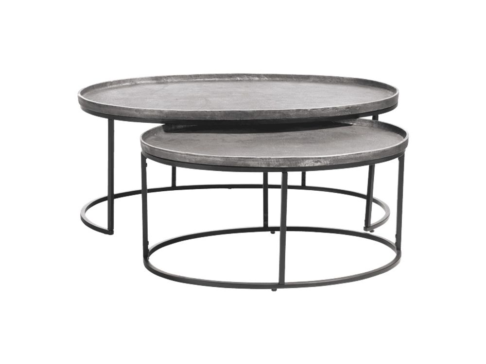 Set van 2 salontafels BELFAST - Zilver HEH 46530-AAZ