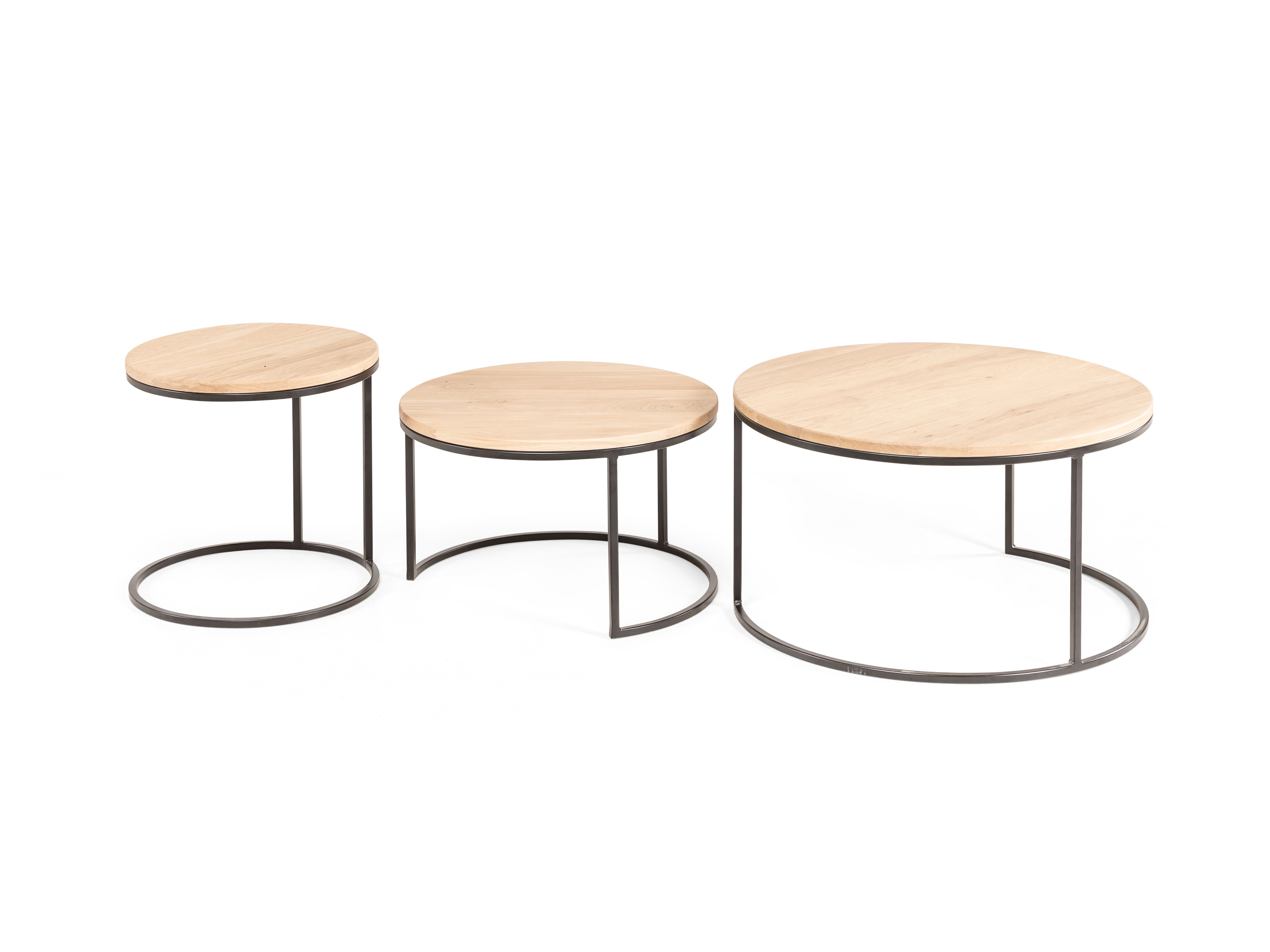 Set 3 salontafels GLASGOW - Black Matte