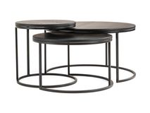 Set van 3 salontafels GLASGOW - Black Matte FDF-18-000064