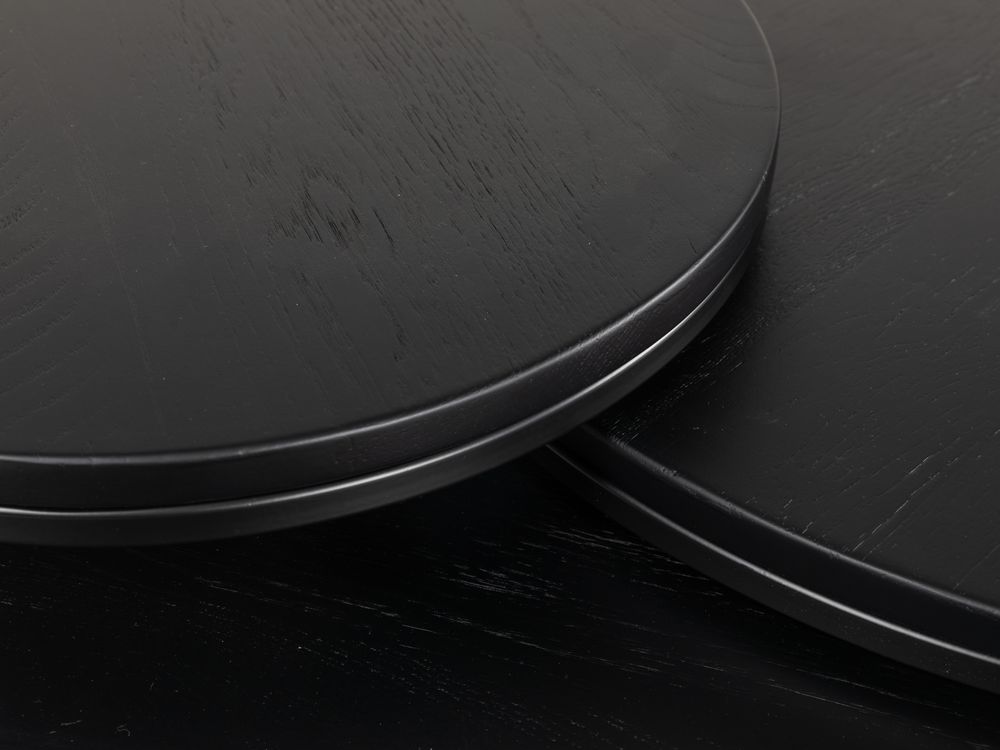 Set van 3 salontafels GLASGOW - Black Matte FDF-18-000064