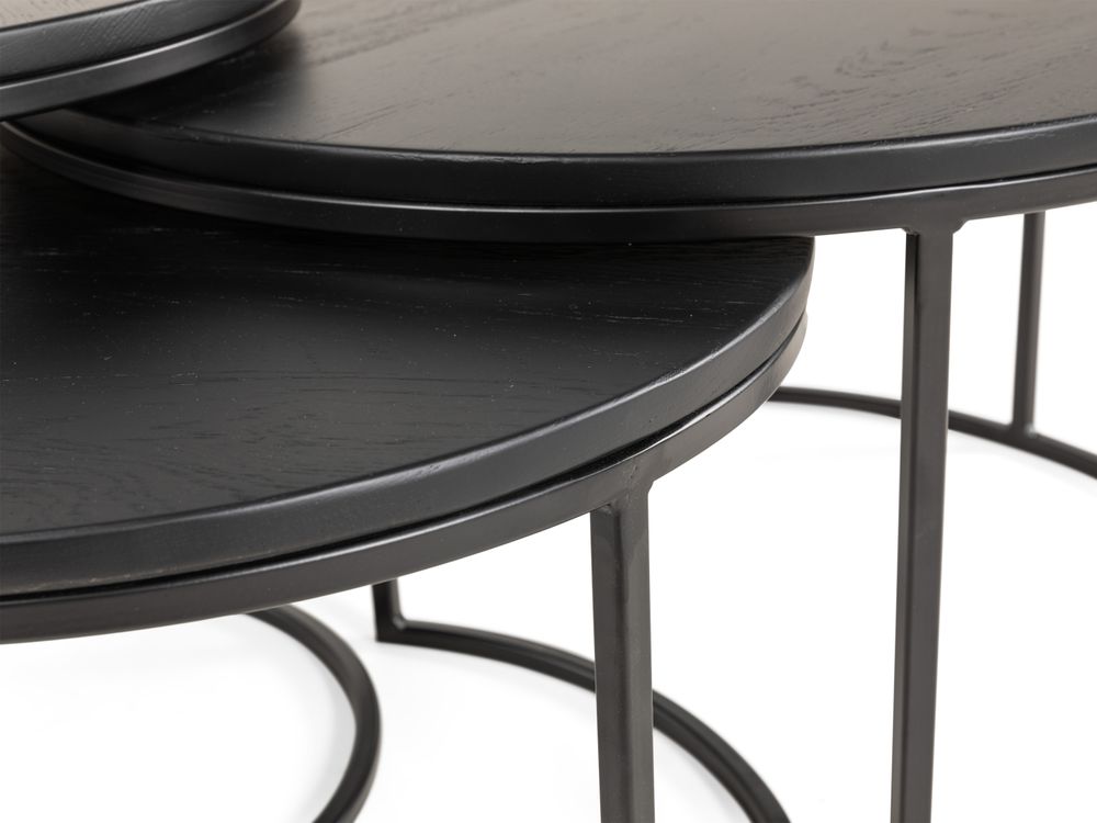 Set van 3 salontafels GLASGOW - Black Matte FDF-18-000064