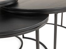 Set van 3 salontafels GLASGOW - Black Matte FDF-18-000064