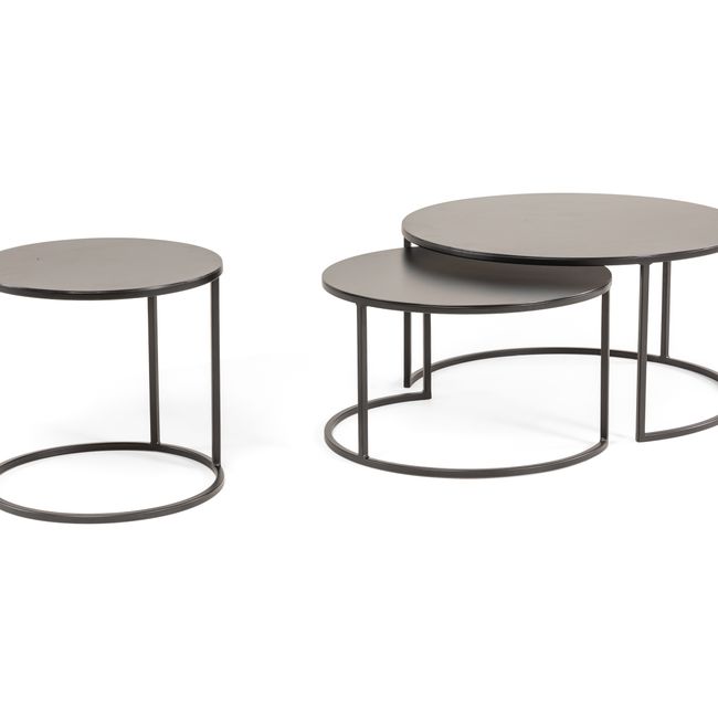 Set van 3 salontafels KUBUS - Zwart