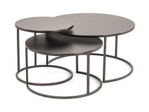 Set van 3 salontafels KUBUS - Zwart FDF KU SA RON3-ZW