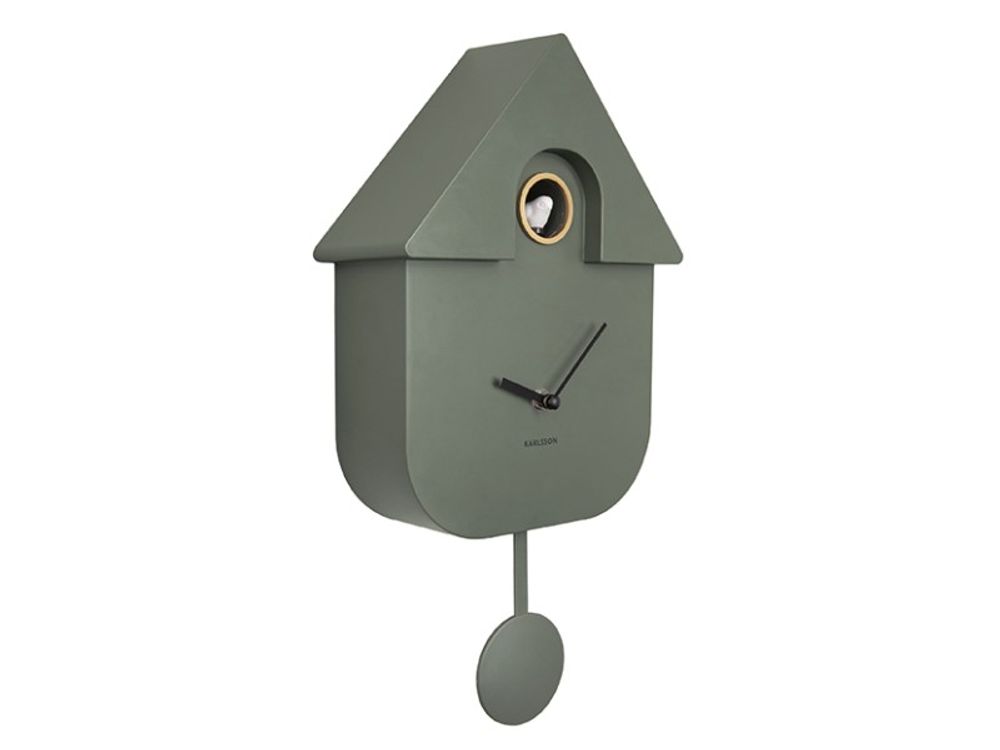 Muurklok MODERN CUCKOO - Zwart PST KA5768GR