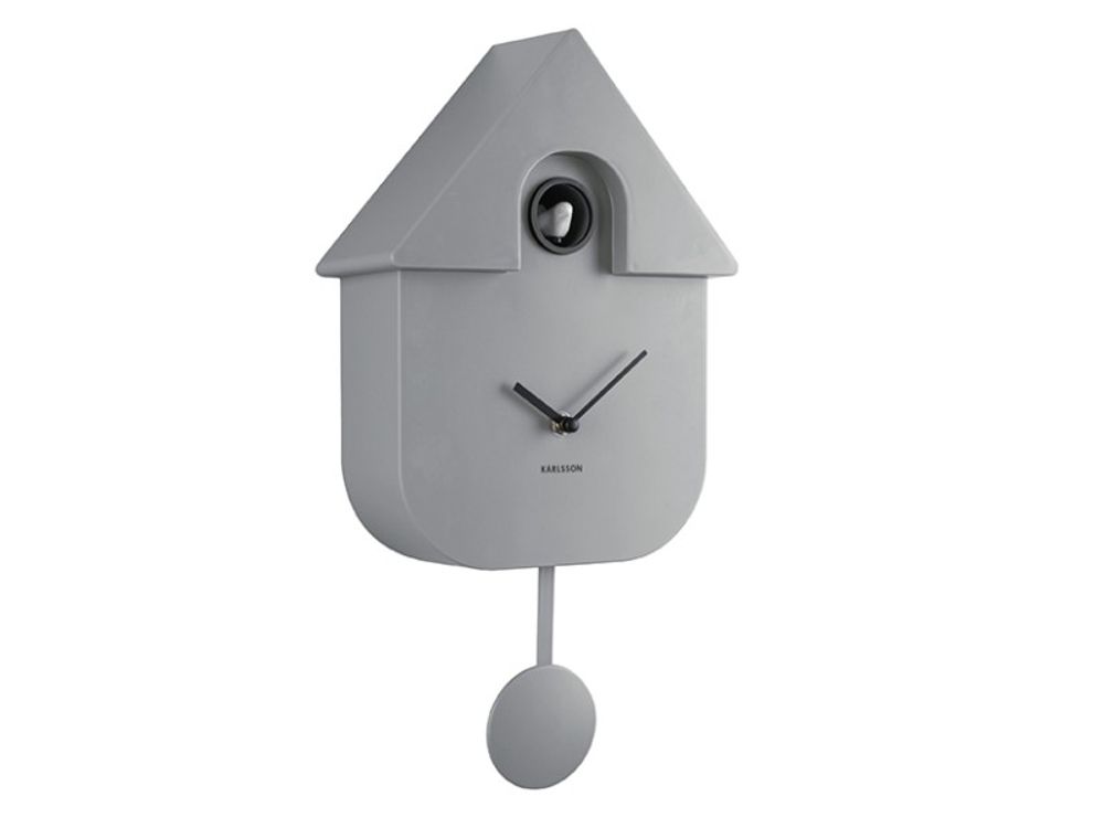 Muurklok MODERN CUCKOO - Mouse Grey PST KA5768GY