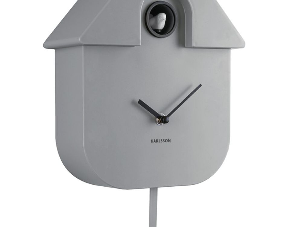 Muurklok MODERN CUCKOO - Mouse Grey PST KA5768GY