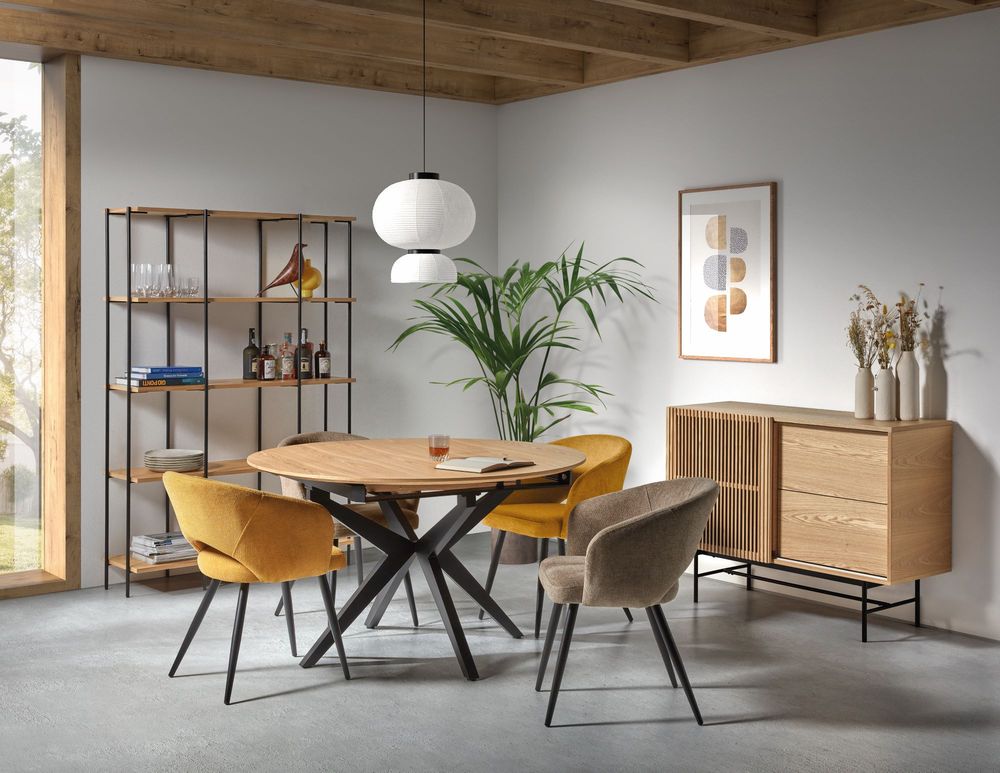 Uitschuifbare eetkamertafel DUNES - Mountain Ash DEZ-46-000004