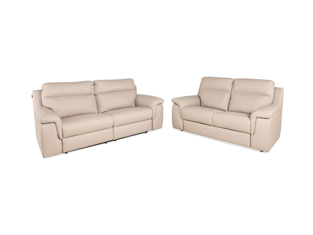3-zit met 2 elektr. relaxen ALAN - Beige leder NIC-2-000006-F352