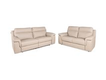 3-zit met 2 elektr. relaxen ALAN - Beige leder NIC-2-000006-F352