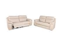 3-zit met 2 elektr. relaxen ALAN - Beige leder NIC-2-000006-F352