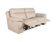 3-zit met 2 elektr. relaxen ALAN - Beige leder NIC-2-000006-F352