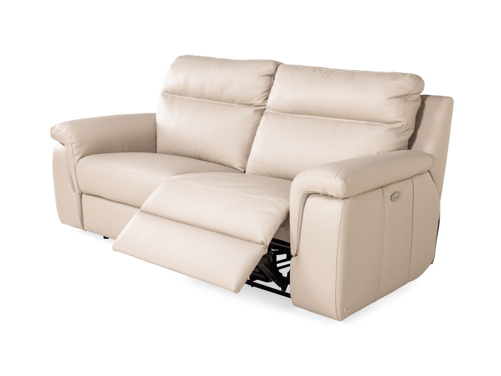 3-zit met 2 elektr. relaxen ALAN - Beige leder NIC-2-000006-F352