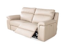 3-zit met 2 elektr. relaxen ALAN - Beige leder NIC-2-000006-F352