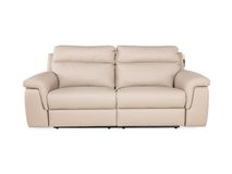 3-zit met 2 elektr. relaxen ALAN - Beige leder NIC-2-000006-F352