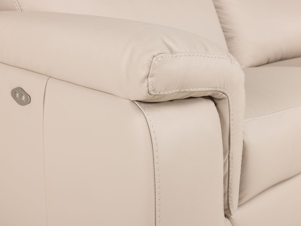 3-zit met 2 elektr. relaxen ALAN - Beige leder NIC-2-000006-F352
