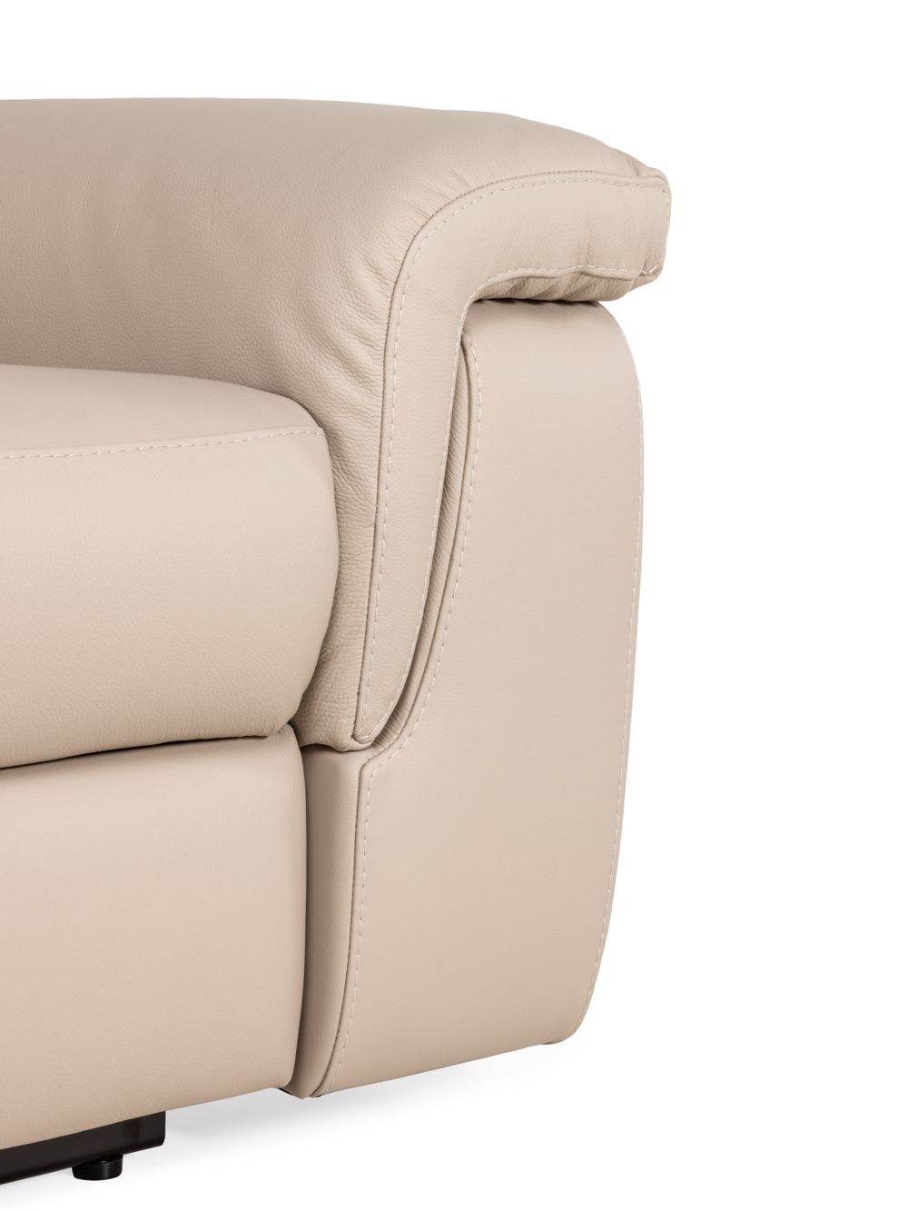 3-zit met 2 elektr. relaxen ALAN - Beige leder NIC-2-000006-F352