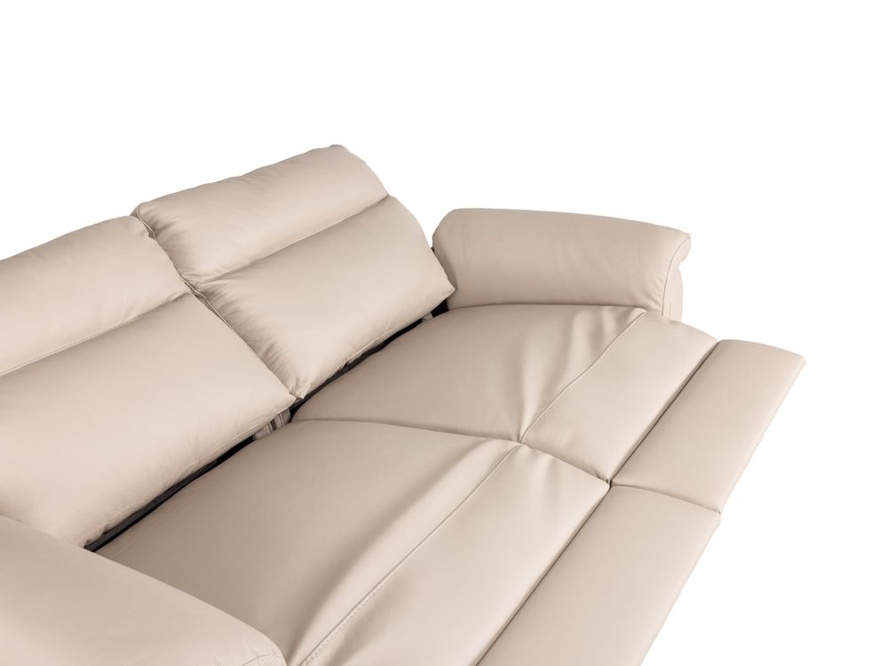3-zit met 2 elektr. relaxen ALAN - Beige leder NIC-2-000006-F352