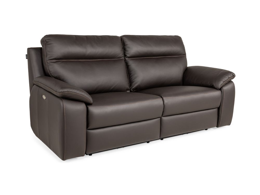 3-zit met 2 elektr. relaxen NEW YORK - Bruin leder NIC-3-000006-T91